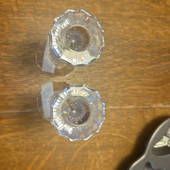 Mikasa Nob Hill Single Light Candlesticks Clear Crystal 5.75” Tall - Picture 4 of 4